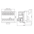 Rail type male and female plug-in terminal block with thin spring plug